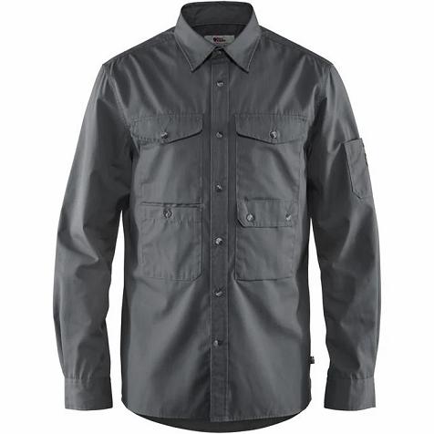 Fjallraven Men Övik Shirts Black PH305150 Philippines